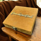 KL9053 Small Velvet Fabric MDF Wedding Box Card with 2 Printed Inserts - Kalash Cards