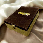 KL9055B Velvet Fabric MDF Dry Fruit Box with 2 Printed Card Inserts (2 Jars) - Kalash Cards