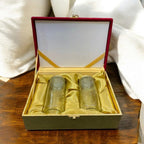 KL9056B Velvet Fabric MDF Dry Fruit Box with 2 Printed Card Inserts (2 Jars) - Kalash Cards