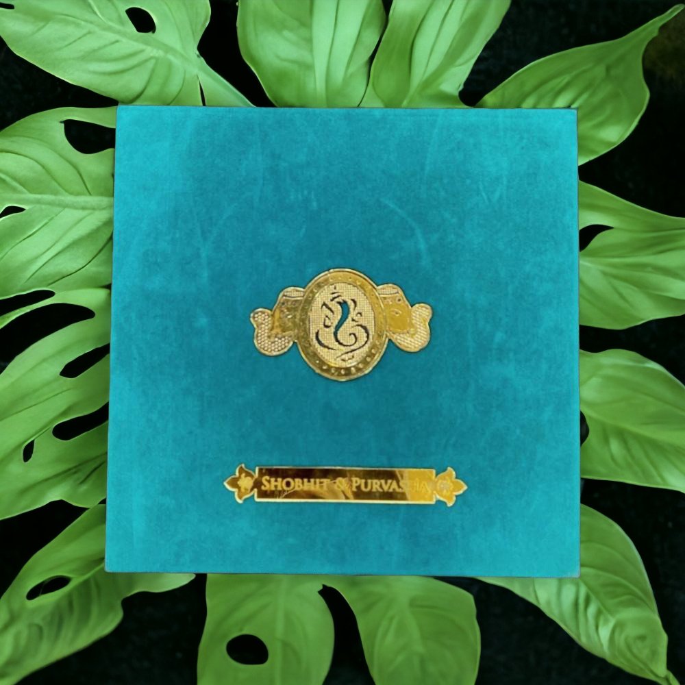 KL9057B Velvet Fabric MDF Dry Fruit Box with 2 Printed Card Inserts (2 Jars) - Kalash Cards