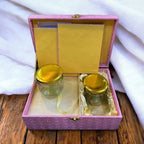 KL9059B Designer Rexine MDF Dry Fruit Box with 2 Card Inserts (2 Jars) - Kalash Cards