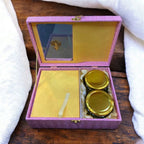 KL9059B Designer Rexine MDF Dry Fruit Box with 2 Card Inserts (2 Jars) - Kalash Cards