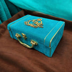 KL9060B Velvet Fabric MDF Dry Fruit Box with 2 Printed Card Inserts (2 Jars) - Kalash Cards