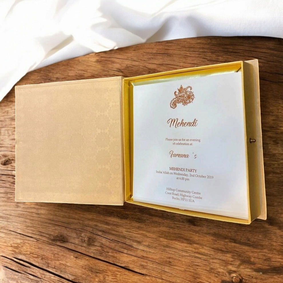 KL9064B Cardboard Mithai & Dry Fruit Box with 2 Printed Card Inserts - Kalash Cards