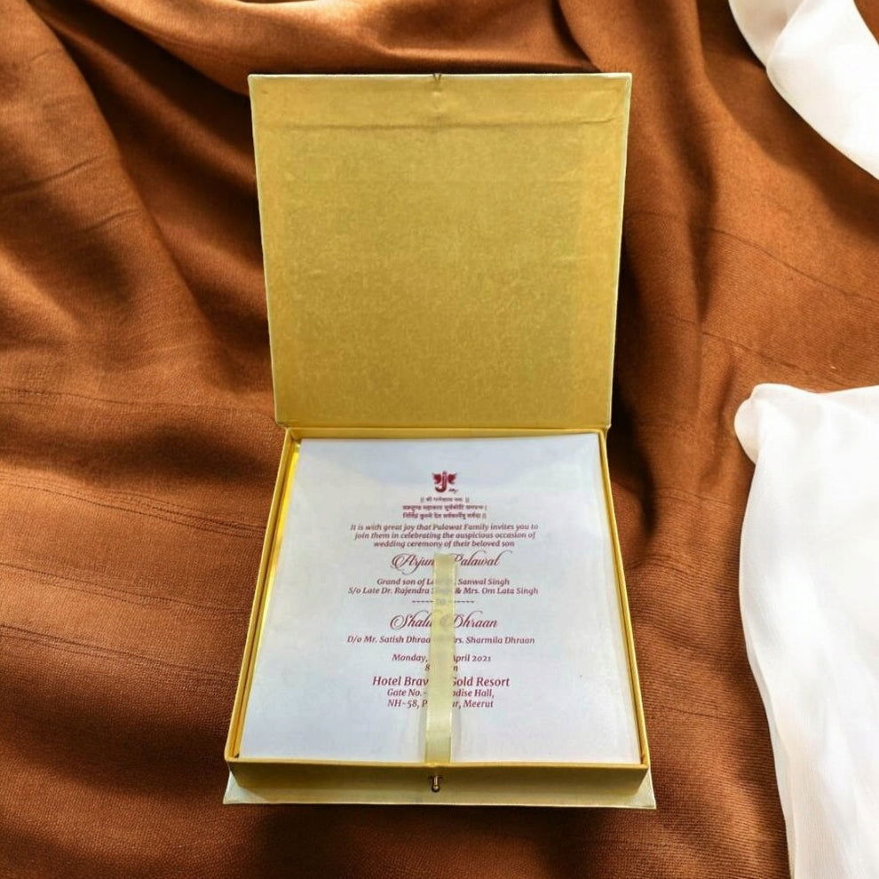 KL9069B Cardboard Mithai & Dry Fruit Gift Box with 2 Printed Card Inserts - Kalash Cards