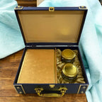 KL9071B Designer Rexine MDF Dry Fruit Gift Box with 2 Printed Card Inserts (2 Jars) - Kalash Cards