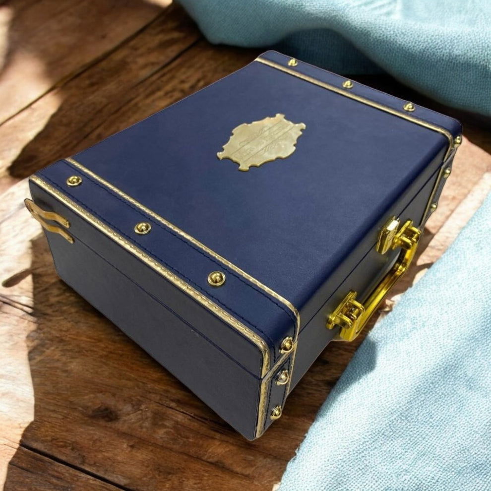 KL9071B Designer Rexine MDF Dry Fruit Gift Box with 2 Printed Card Inserts (2 Jars) - Kalash Cards