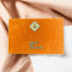 KL9072B Velvet Fabric MDF Dry Fruit Gift Box with 2 Printed Card Inserts, Religion Sticker and Couple Name Sticker (2 Jars) - Kalash Cards