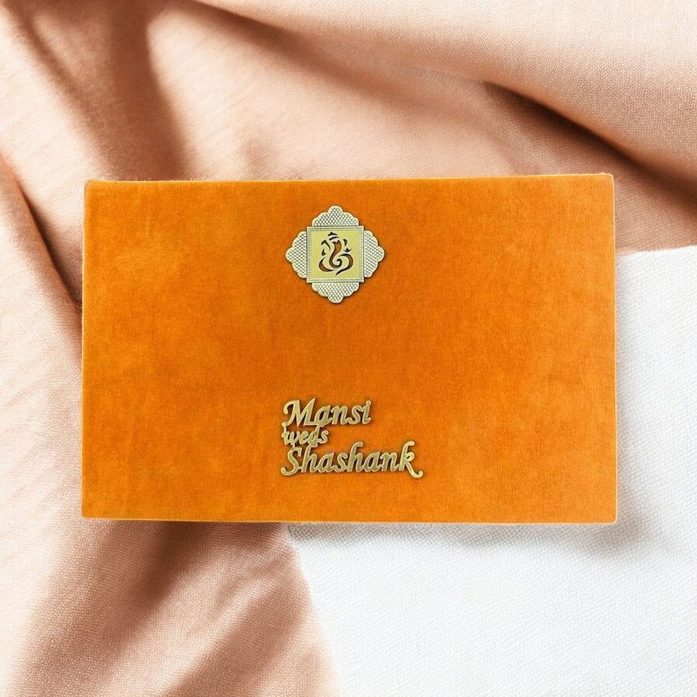 KL9072B Velvet Fabric MDF Dry Fruit Gift Box with 2 Printed Card Inserts, Religion Sticker and Couple Name Sticker (2 Jars) - Kalash Cards