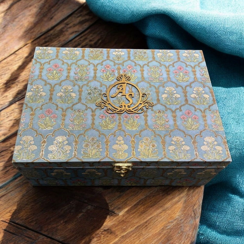 KL9075B MDF Dry Fruit Gift Box with Translucent Cover Cards Inserts (2 Jars) - Kalash Cards