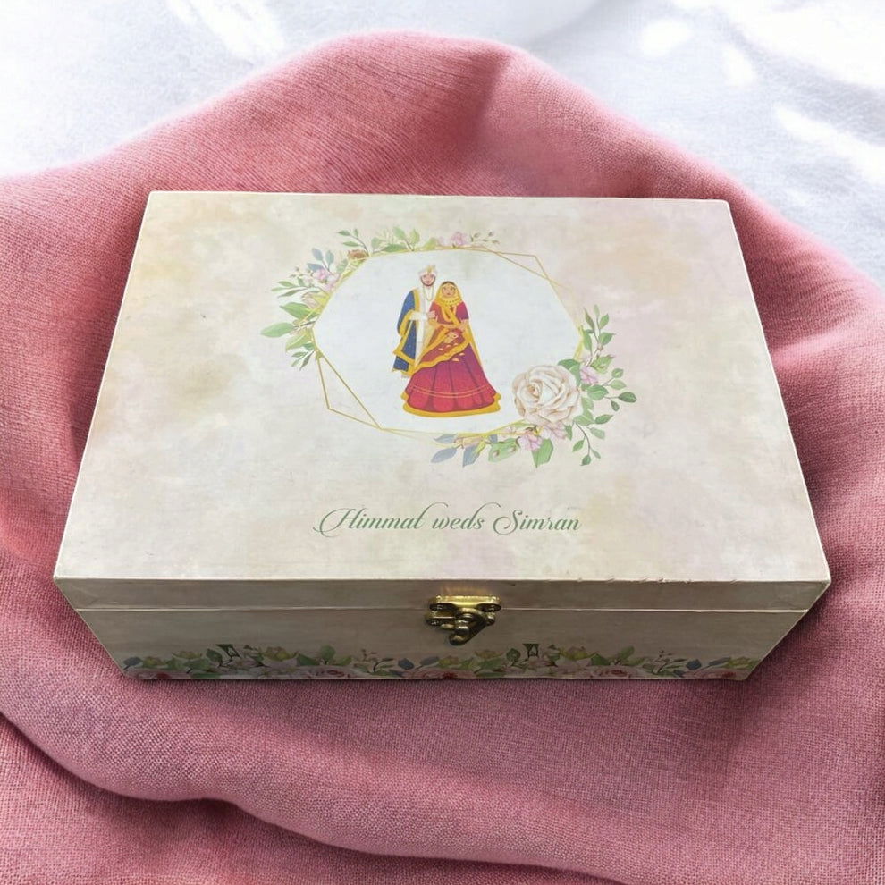 KL9076B MDF Dry Fruit Gift Box with 2 Printed Card Inserts (2 Jars) - Kalash Cards