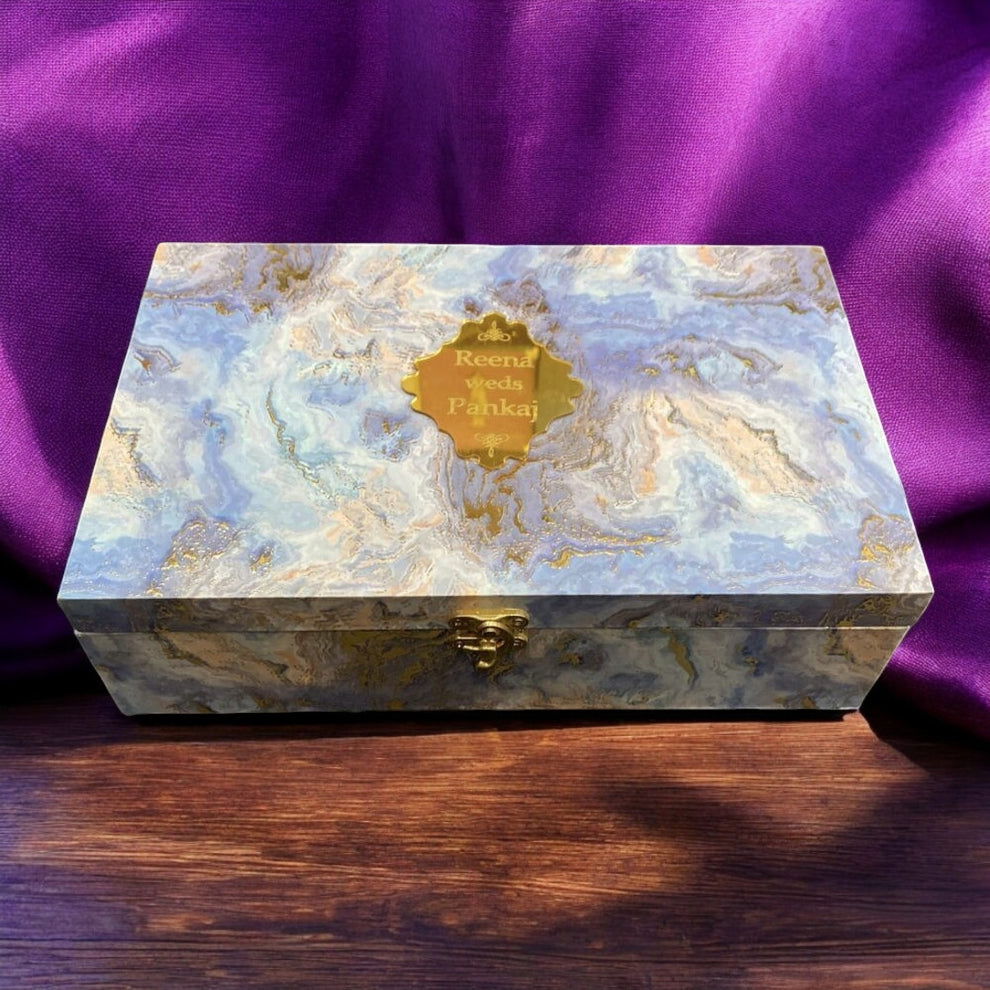 KL9078B MDF Dry Fruit Gift Box with 2 Printed Card Inserts (2 Jars) - Kalash Cards