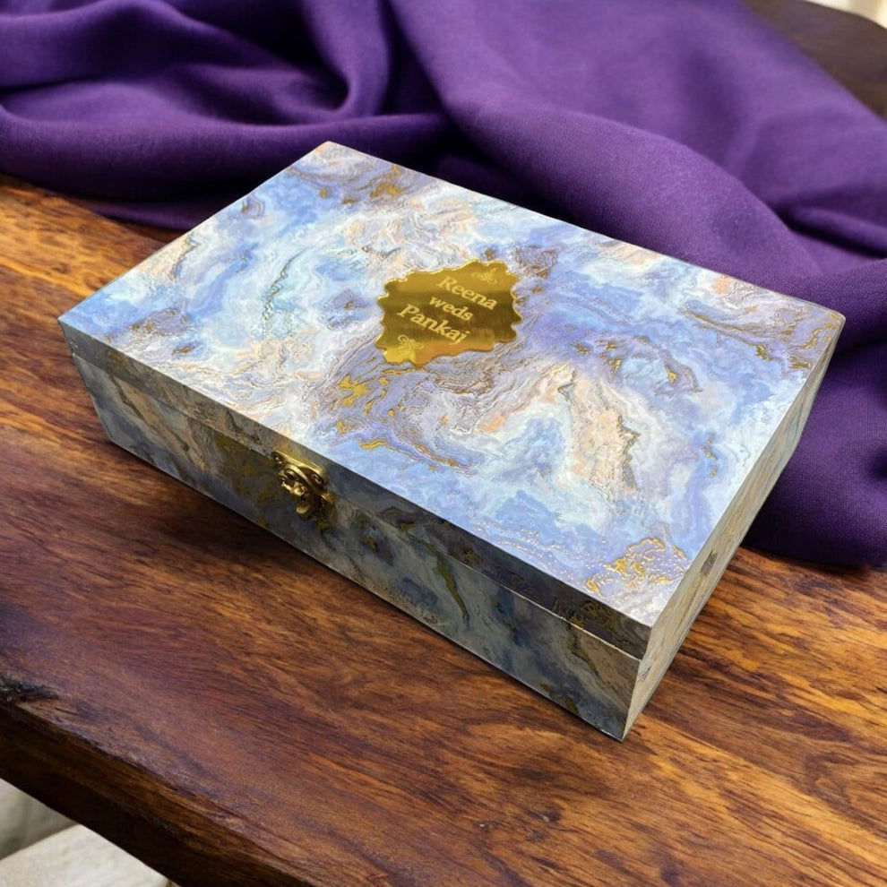 KL9078B MDF Dry Fruit Gift Box with 2 Printed Card Inserts (2 Jars) - Kalash Cards