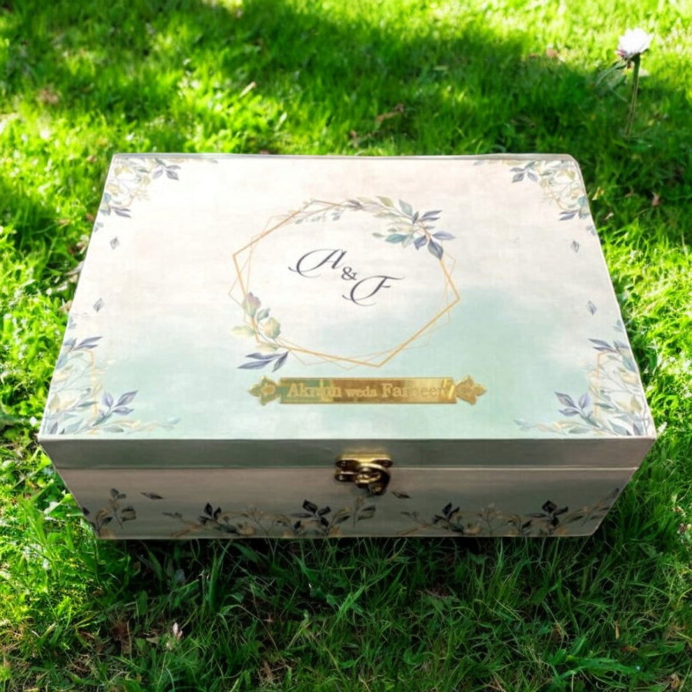 KL9079B MDF Dry Fruit Gift Box with 2 Printed Card Inserts (2 Jars) - Kalash Cards