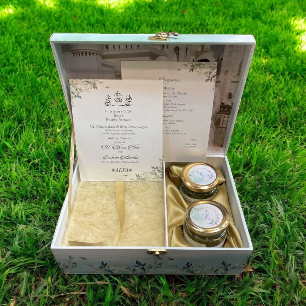 KL9079B MDF Dry Fruit Gift Box with 2 Printed Card Inserts (2 Jars) - Kalash Cards