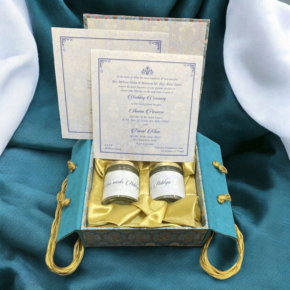 KL9080B MDF Dry Fruit Gift Box with 2 Printed Card Inserts (2 Jars) - Kalash Cards