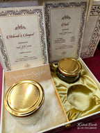 KL9083 Exclusive Floral Border Design Wood MDF Luxury Gift Box with Matching Carry Bag & 2 Page Translucent Cover Card (2 Jars 250gm each approx)