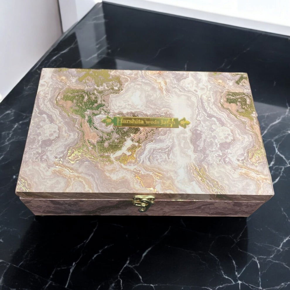 KL9087B MDF Dry Fruit Gift Box with 2 Printed Card Inserts (2 Jars) - Kalash Cards