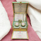 KL9090B MDF Dry Fruit Gift Box with 2 Printed Card Inserts and Ganesh Murti (2 Jars) - Kalash Cards