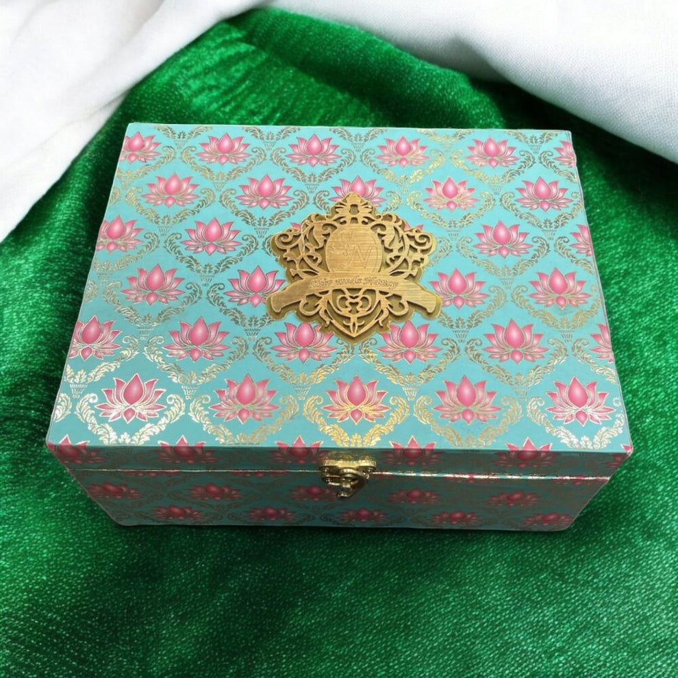 KL9091B MDF Dry Fruit Gift Box with 2 Printed Card Inserts (2 Jars) - Kalash Cards