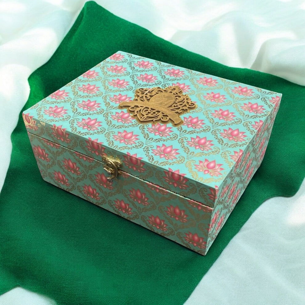 KL9091B MDF Dry Fruit Gift Box with 2 Printed Card Inserts (2 Jars) - Kalash Cards
