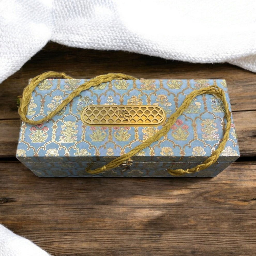 KL9094B MDF Dry Fruit Box with 2 Printed Card Insert (3 Jars) - Kalash Cards