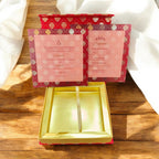 KL9110 Cardboard Wedding Bhaji Mithai Gift Box with Golden Tray and 2 Printed Card Inserts - Kalash Cards
