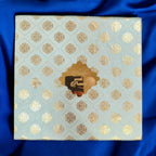 KL9112 Cardboard Wedding Bhaji Mithai Gift Box with Golden Tray with 2 Printed Card Inserts - Kalash Cards