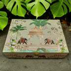 KL9120 Royal Elephant Design Luxury Gift MDF Box with 2 Foil Printed Card Inserts (2 Jars) - Kalash Cards