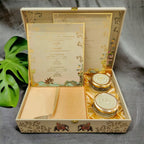 KL9120 Royal Elephant Design Luxury Gift MDF Box with 2 Foil Printed Card Inserts (2 Jars) - Kalash Cards