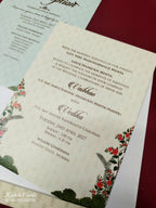 KLB-1003 Blue Royal Arch Wedding Card (2 Page & Couple Name Acrylic)