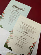 KLB-1003 Blue Royal Arch Wedding Card (2 Page & Couple Name Acrylic)