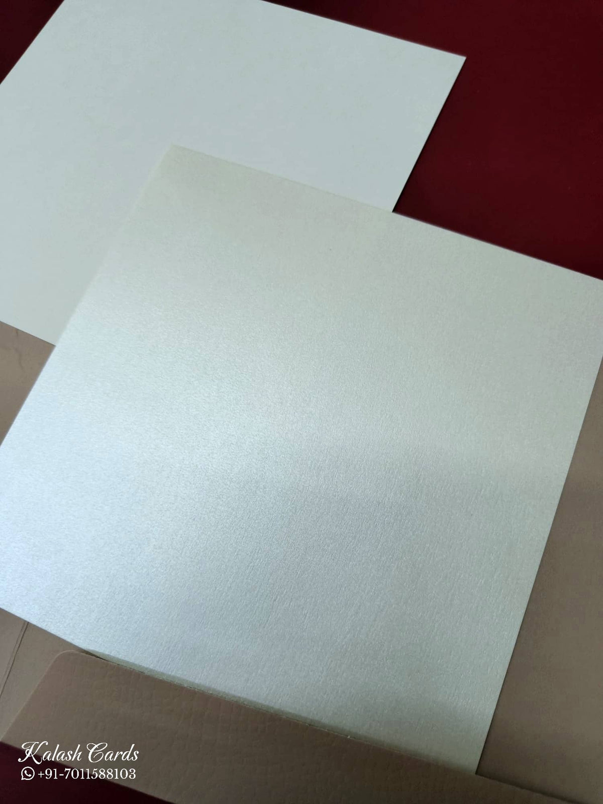 KLB-1008 Creme Floral Embossed Wedding Card (2 Page & Couple Name Acrylic)