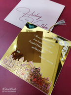 KLB-1011 Golden Barat Transparent PVC Wedding Card (1 Page)-Kalash Cards