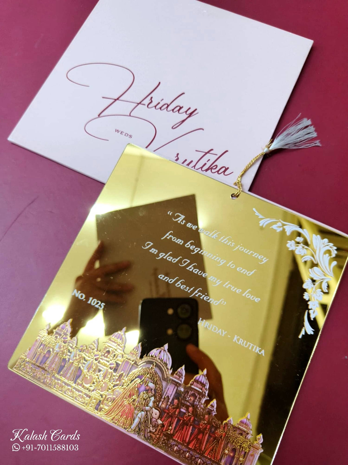 KLB-1011 Golden Barat Transparent PVC Wedding Card (1 Page)-Kalash Cards