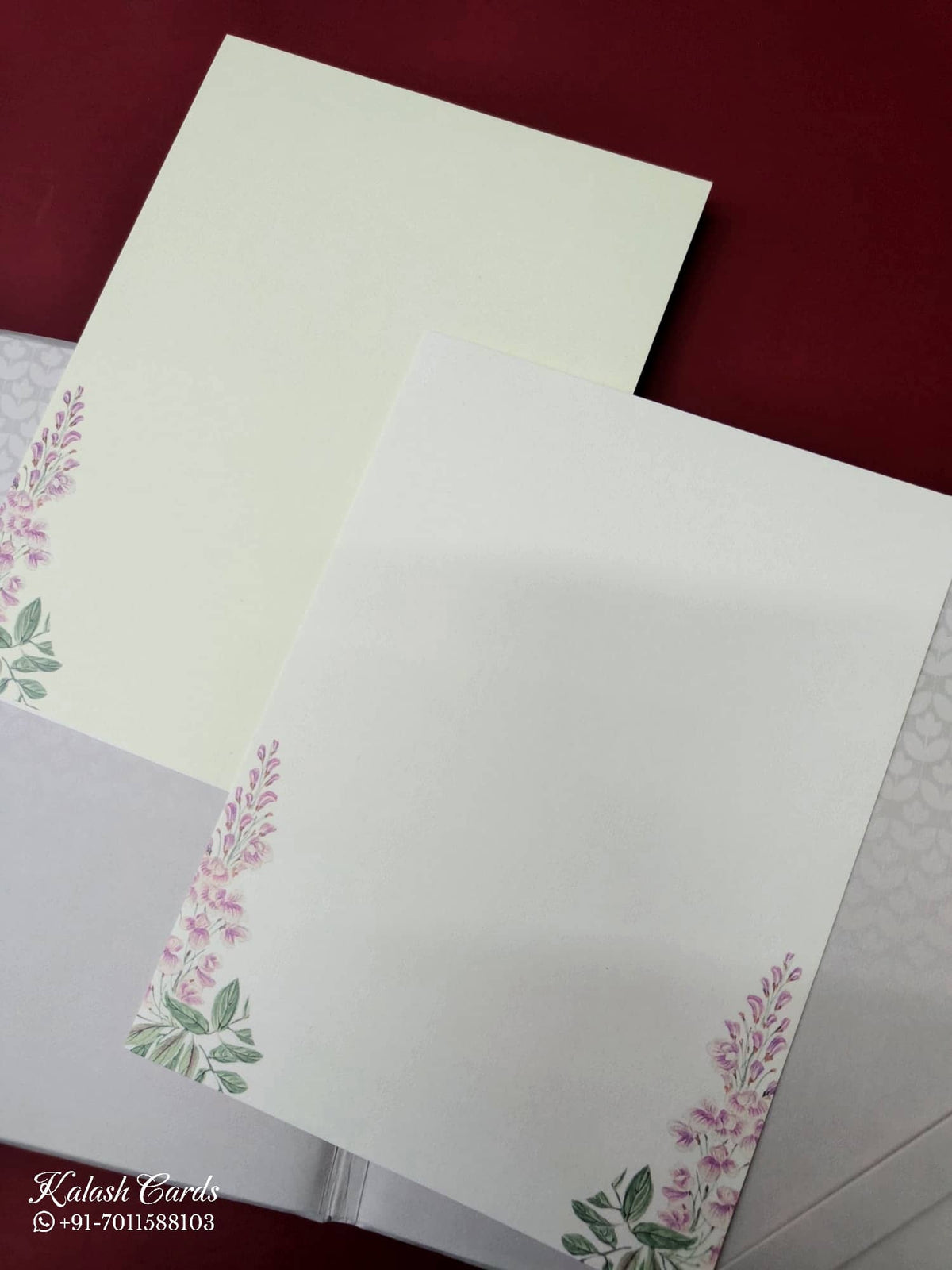 KLB-1019 Creme Barat Padded Thick Wedding Card (2 Page)