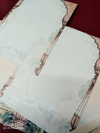 KLB-1020 Blue Royal Arch Peacock Padded Thick Wedding Card (2 Page & Couple Name Acrylic)