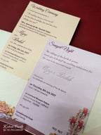 KLB-1022 Magenta Bride Groom Padded Thick Wedding Card (2 Page & Couple Name Acrylic)