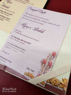 KLB-1022 Magenta Bride Groom Padded Thick Wedding Card (2 Page & Couple Name Acrylic)