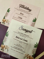 KLB-1028 Maroon Elephant Laser Cut Padded Thick Wedding Card (2 Page & Couple Name Acrylic)