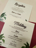 KLB-1030 Red Royal Arch Laser Cut Padded Thick Wedding Card (2 Page & Couple Name Acrylic)