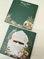 KLB-1032 Green Royal Arch Padded Thick Wedding Card (2 Page & Couple Name Acrylic)