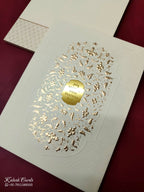 KLB-1041 White Floral Embossed Padded Thick Wedding Card (2 Page & Couple Name Acrylic)
