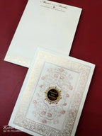 KLB-1043 White Floral Embossed Padded Thick Wedding Card (2 Page & Couple Name Acrylic)