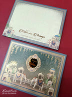 KLB-1046 Blue Royal Fort Elephant Padded Thick Wedding Card (2 Page & Couple Name Acrylic)