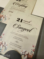 KLB-1048 Grey Elephant Door Style Wedding Card (2 Page & Couple Name Acrylic)