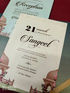 KLB-1050 Blue Royal Arch Padded Thick Wedding Card (2 Page & Couple Name Acrylic)