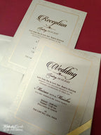KLB-1059 Brown Golden Floral Embossed Padded Thick Wedding Card (2 Page & Couple Name Acrylic)