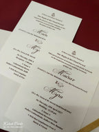 KLB-1076 White Elephant Embossed Padded Thick Wedding Card (2 Page & Couple Name Acrylic)-Kalash Cards