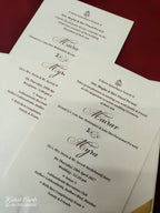 KLB-1082 White Ram Sita Embossed Padded Thick Wedding Card (2 Page)-Kalash Cards